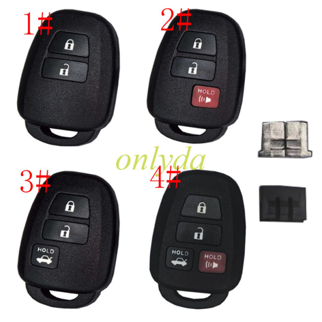Stronger version for Toyota remote key shell with badge, pls choose the model