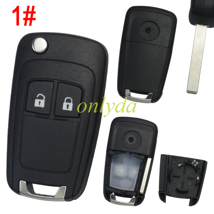 For Chevrolet/Opel/ Buick remote key shell with round badge, pls choose the button