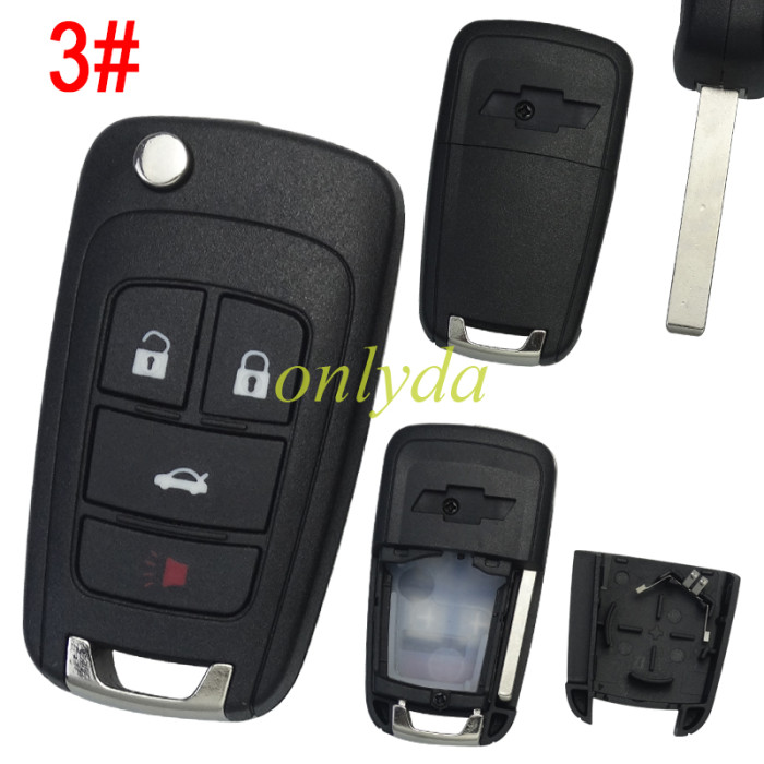 For Chevrolet remote key shell with cross badge, pls choose the button