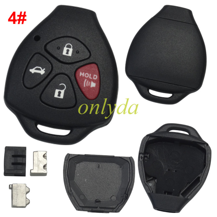 Stronger version For Toyota remote key shell with badge,fit for xhorse/keydiy, pls choose the button