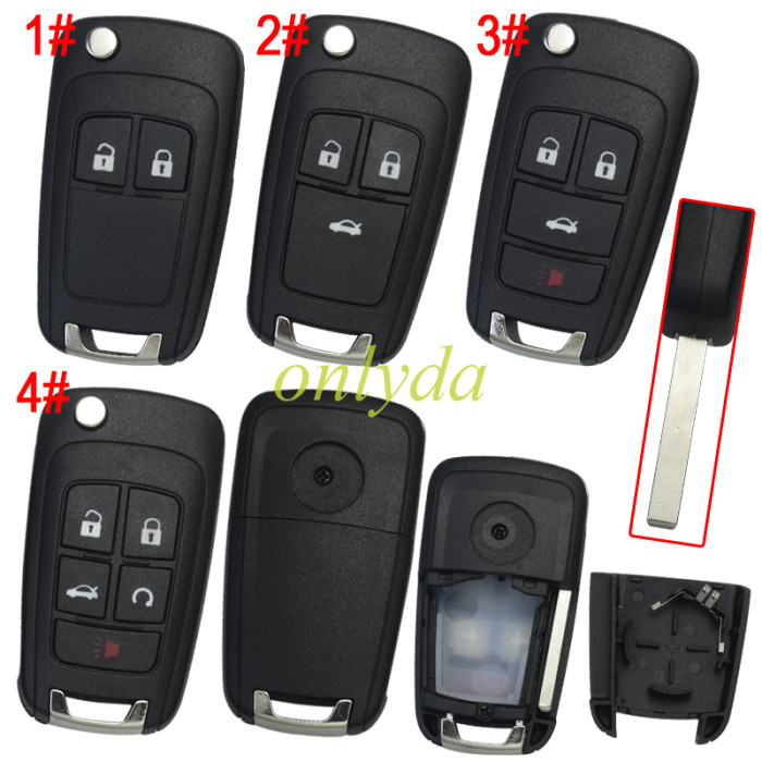 For Chevrolet/Opel/ Buick remote key shell with round badge, pls choose the button