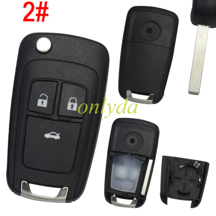 For Chevrolet/Opel/ Buick remote key shell with round badge, pls choose the button