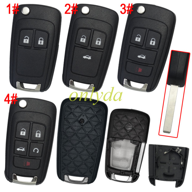For Chevrolet/Opel/ Buick remote key shell without badge, pls choose the button