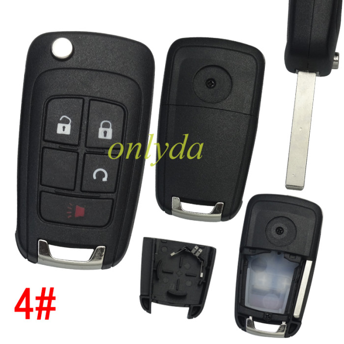 FOr Chevrolet/Opel/ Buick remote key shell HU100 blade with roundbadge place, pls choose the button