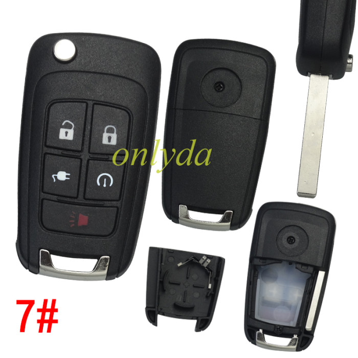 FOr Chevrolet/Opel/ Buick remote key shell HU100 blade with roundbadge place, pls choose the button