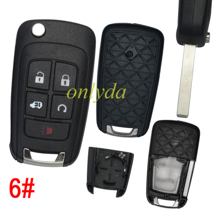 FOr Chevrolet/Opel/ Buick remote key shell HU100 blade without badge place, pls choose the button