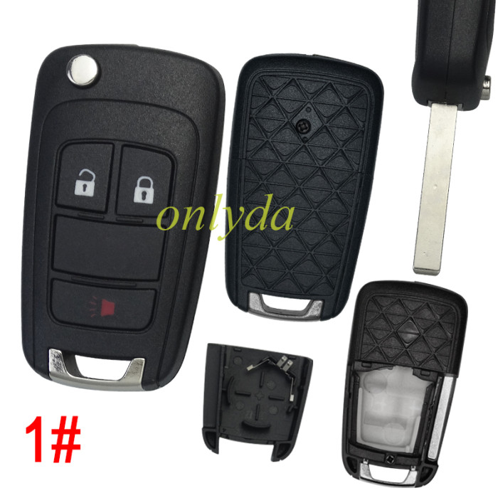 FOr Chevrolet/Opel/ Buick remote key shell HU100 blade without badge place, pls choose the button