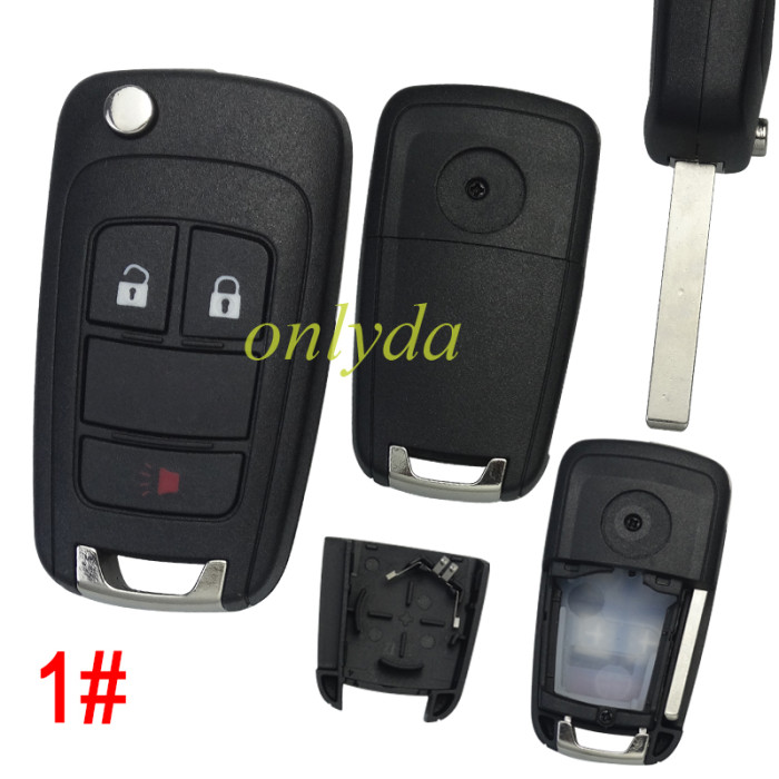 FOr Chevrolet/Opel/ Buick remote key shell HU100 blade with roundbadge place, pls choose the button