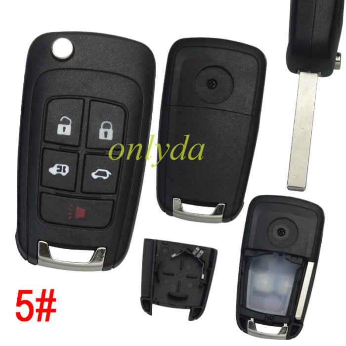 FOr Chevrolet/Opel/ Buick remote key shell HU100 blade with roundbadge place, pls choose the button