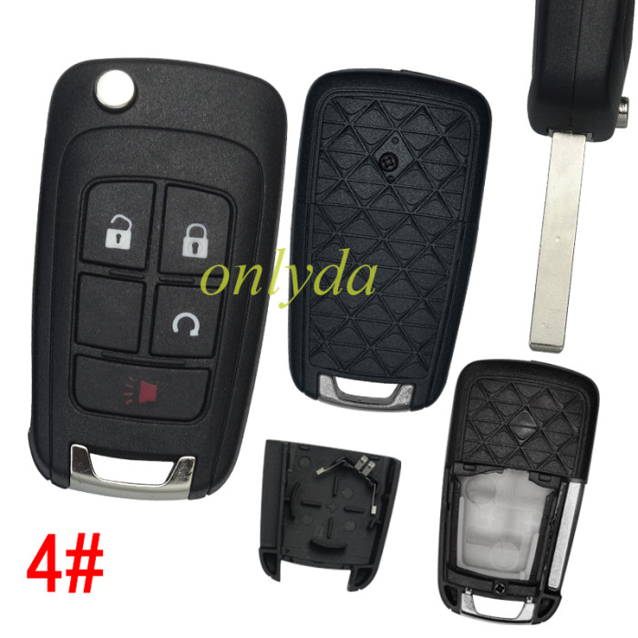 FOr Chevrolet/Opel/ Buick remote key shell HU100 blade without badge place, pls choose the button