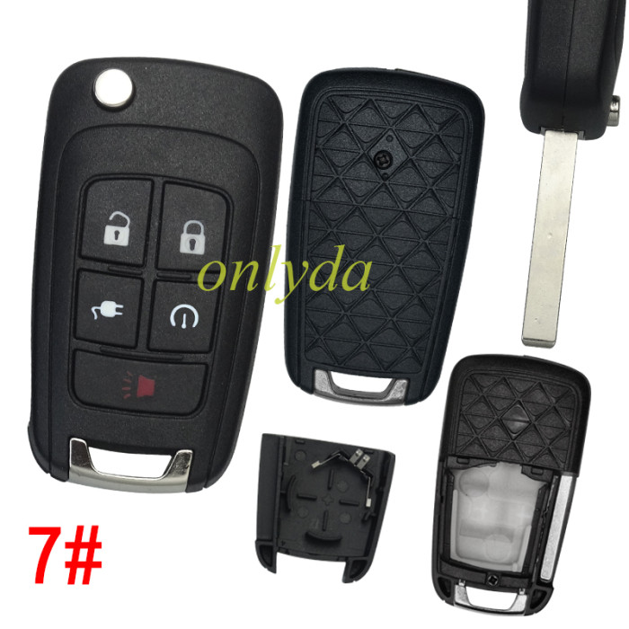 FOr Chevrolet/Opel/ Buick remote key shell HU100 blade without badge place, pls choose the button