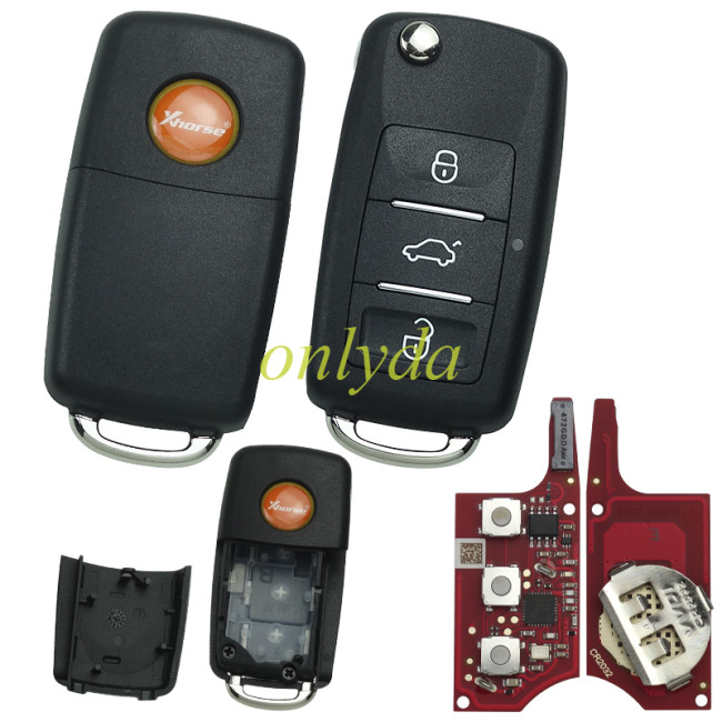 Free shipping from HK, 5pcs/lot Xhorse XEB520EN Volkswagen B5 Type Super remote with XT57B super chip