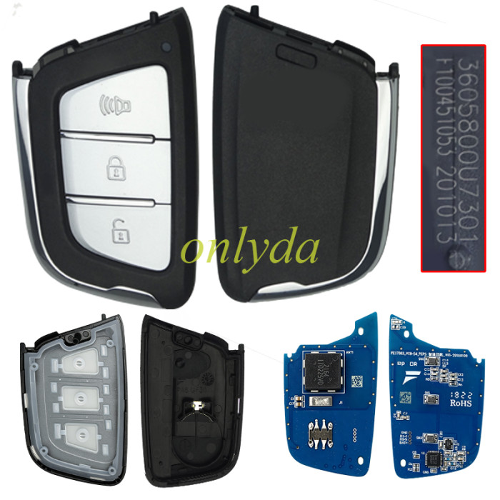 OEM Chinese JAC 3button remote key with 47chip with 434mhz