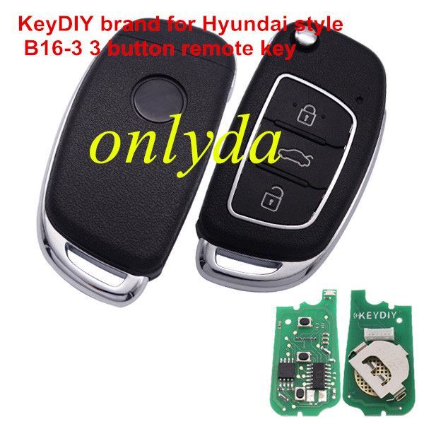 5pcs/lot Free shipping from HK KeyDIY brand for Hyundai style  B16-3 3 button remote key