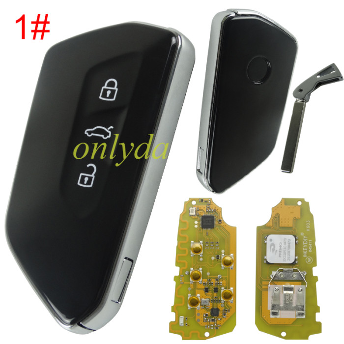 5pcs/lot Free shipping from HK KEYDIY FGB25 For VW Style 3/4+1 Buttons Universal Smart Remote support 5C 5D key（5D UWB function not working）, pls choose button