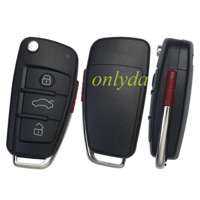 For  Audi A3 3/3+1 button remote key shell with blade HU66, without badge, pls choose model