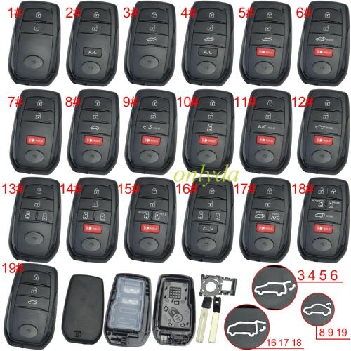 For  Toyota  remote key blank fit for origina PCB , pls choose button