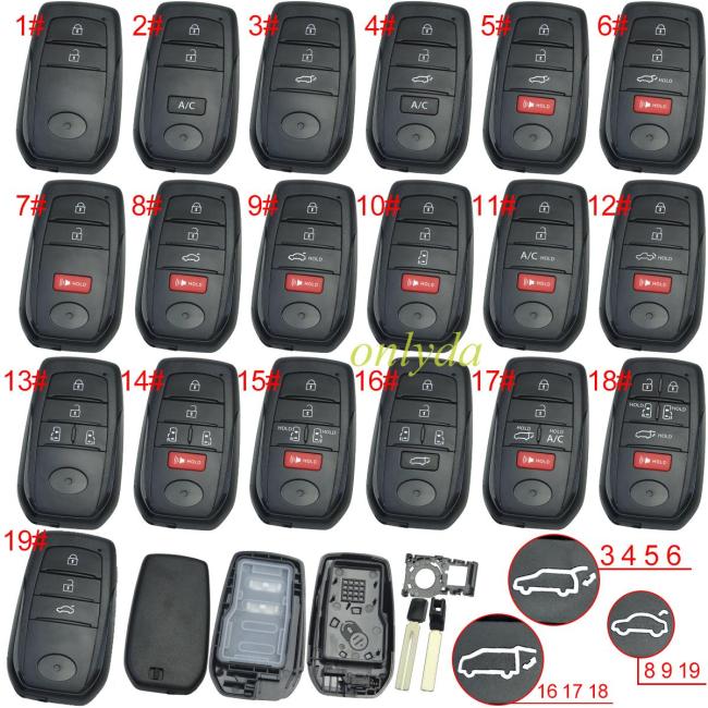 For Toyota remote key blank fit for origina PCB , pls choose button