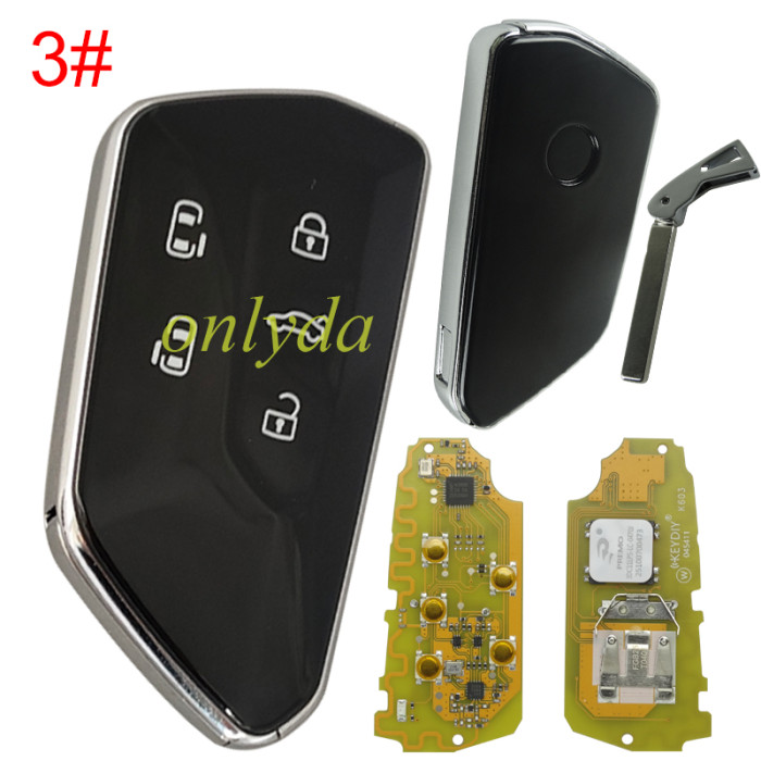 5pcs/lot Free shipping from HK KEYDIY FGB25 For VW Style 3/4+1 Buttons Universal Smart Remote support 5C 5D key（5D UWB function not working）, pls choose button