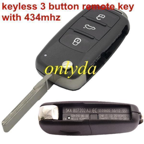 VW Keyless  Smart Remote Fob 3B / 3+1B with 315MHZ / 434mhz  ID48chip