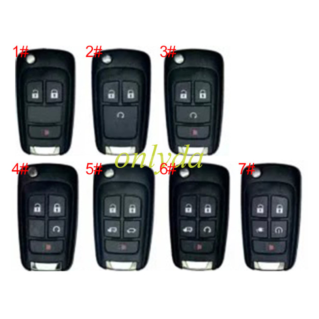 FOr Chevrolet/Opel/ Buick remote key shell HU100 blade without badge place, pls choose the button
