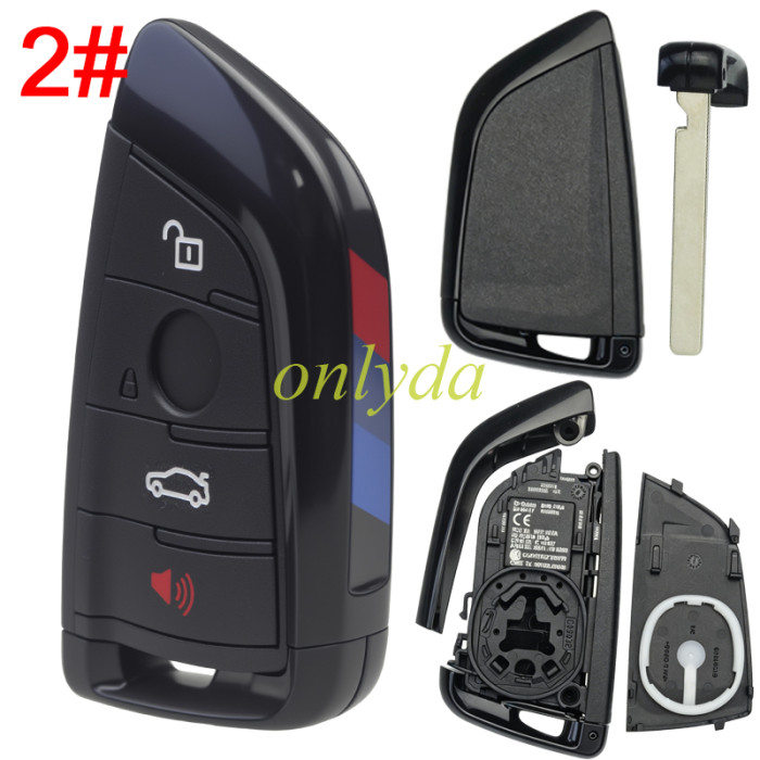 For BMW X5 4B / 3+1B replacement key shell G Chassis with metal black color, pls choose button