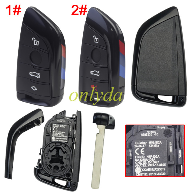 For BMW X5 4B / 3+1B replacement key shell G Chassis with metal black color, pls choose button