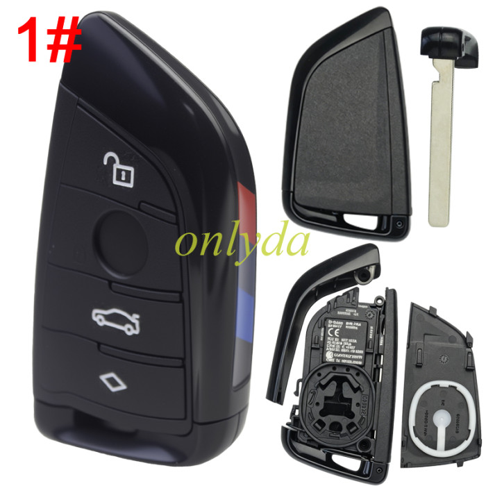 For BMW X5 4B / 3+1B replacement key shell G Chassis with metal black color, pls choose button