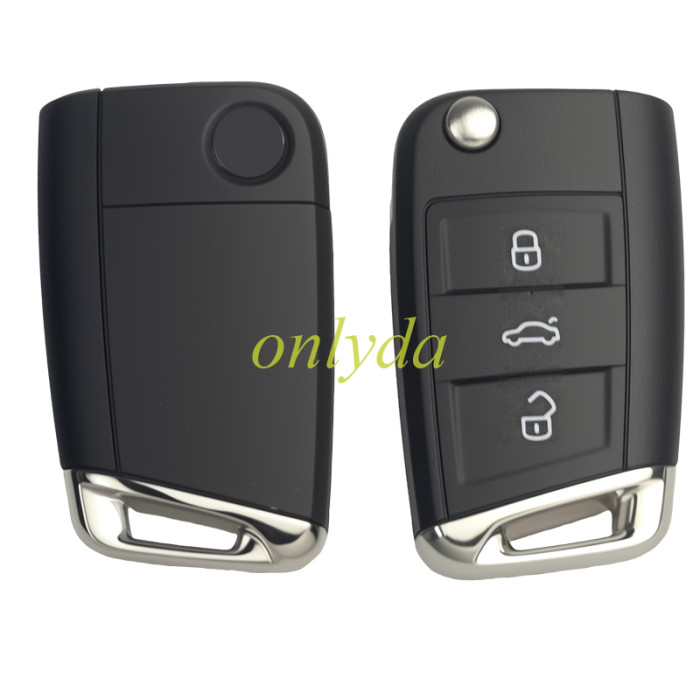 Genuine OEM remote key 3-button,434MHz, MQB49/5C chip, keyless-go smart remote flip key for Tiguan, Golf, T-Roc, Tayron (2016-2024). FCCID:5G6959752BL