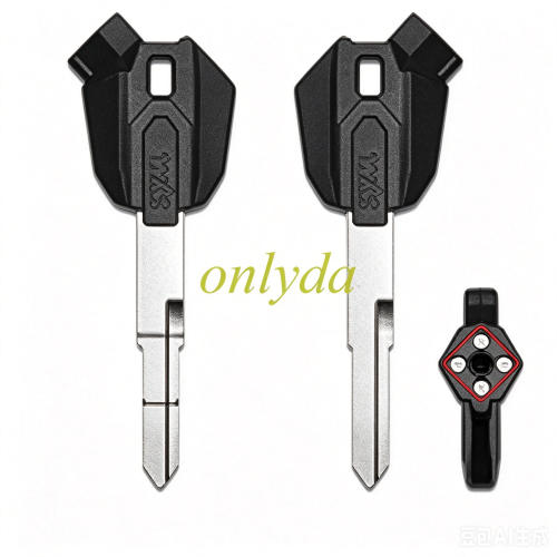 For SYM motorcycle key  shell with left blade with badge