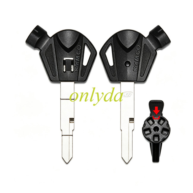 For KYMCO motorcycle key shell with left blade with badge