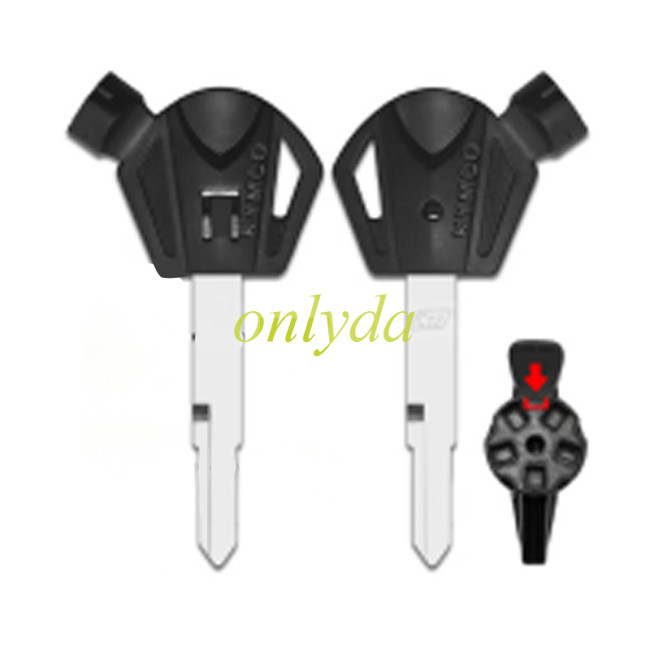 For KYMCO motorcycle key shell with right blade with badge