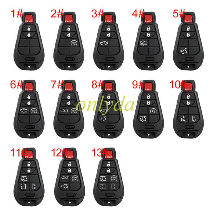 Super Stronger GTL for Chrysler remote key shell without badge, pls choose button