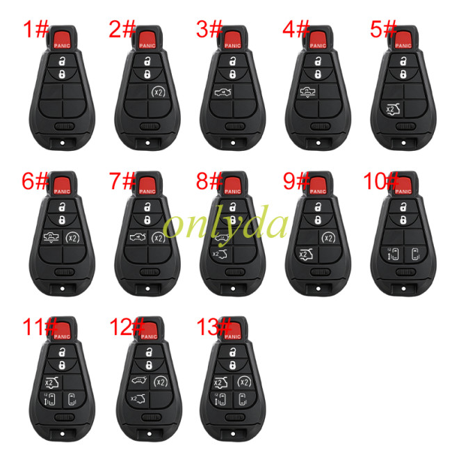 Super Stronger GTL for Chrysler remote key shell without badge, pls choose button