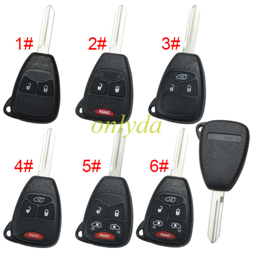 free shipping and no tax from HK warehouse 10pcs/lot For Chrysler remote  key shell with badge place, pls choose the button