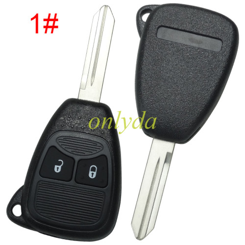free shipping and no tax from HK warehouse 10pcs/lot For Chrysler remote  key shell with badge place, pls choose the button
