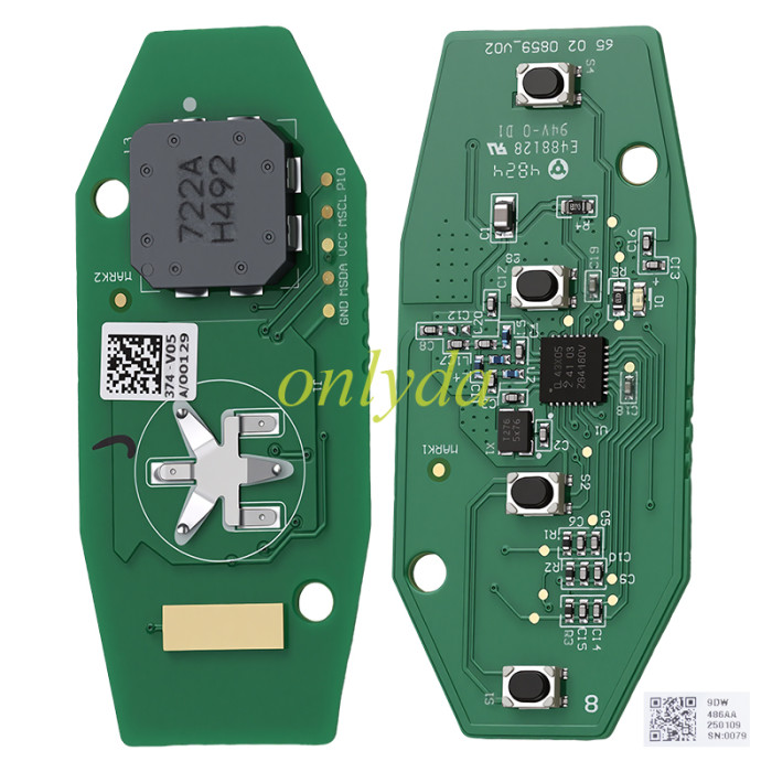 For Chery Omoda original remote key 47chip, 4 buttons 433mhz, without blade