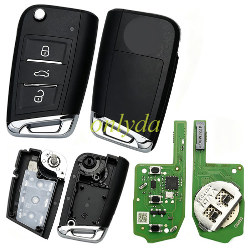Xhorse MQB Style Remote Key XEDM01EN 3 Buttons work with MINI Key Tool/VVDI2/Key Tool
