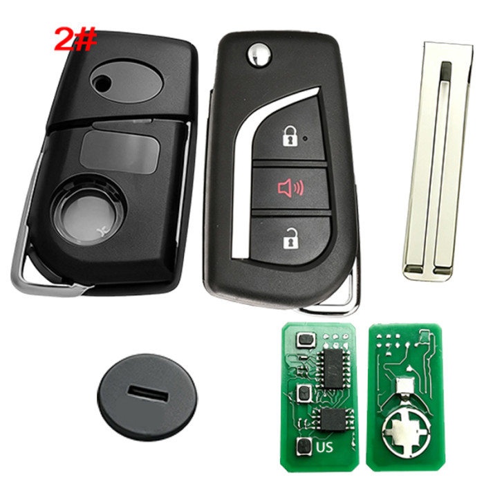 For Toyota Corolla Cross , 2B / 2+1 B , 433 MHz,  FSK 89070-0KB40 Toyota Hilux 2015-2020 Flip Remote, with TOYOTA H 8A CHIP BA2TA,  TOY48
