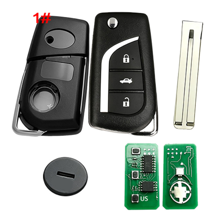 For Toyota Corolla Cross , 2B / 2+1 B , 433 MHz,  FSK 89070-0KB40 Toyota Hilux 2015-2020 Flip Remote, with TOYOTA H 8A CHIP BA2TA,  TOY48