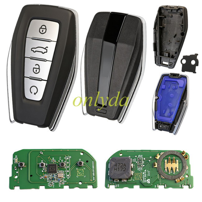 Original Geely Keyless 4 button remote key with 47chip 434mhz