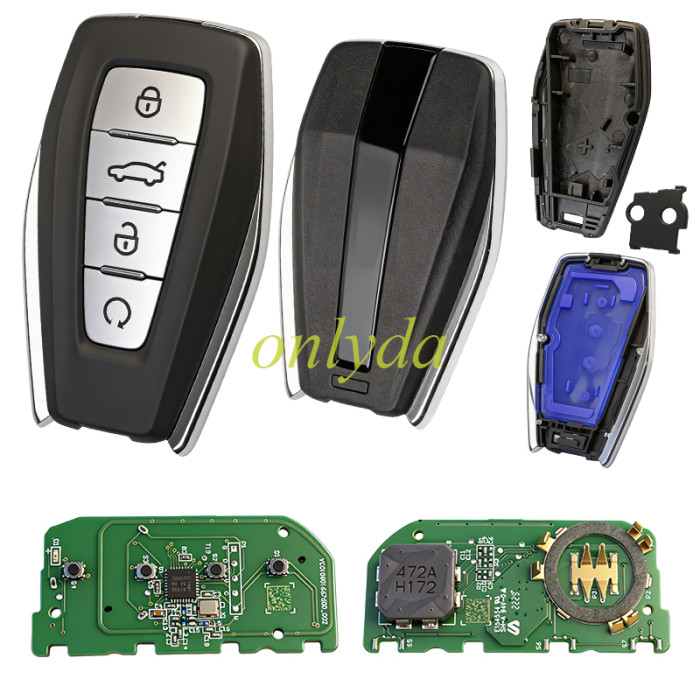 Original Geely Keyless 4 button remote key with 47chip 434mhz