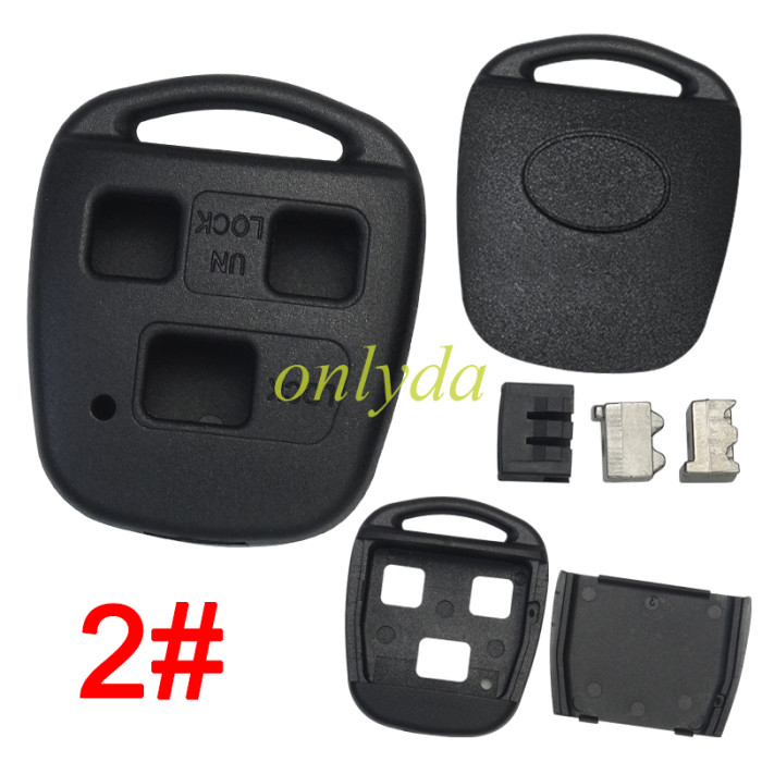 Stronger version for Toyota remote key shell, with badge, pls choose model