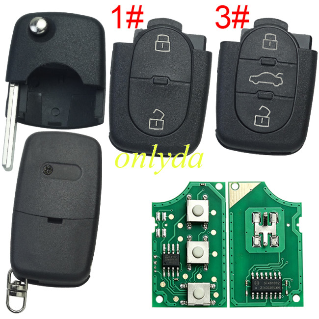 For Audi Key Fob Remote 434mhz with ID48chip PN: 4D0 837 231 D 1998-2002 Audi A4 FCC: MZ241081964, 4D0837231D, pls choose button