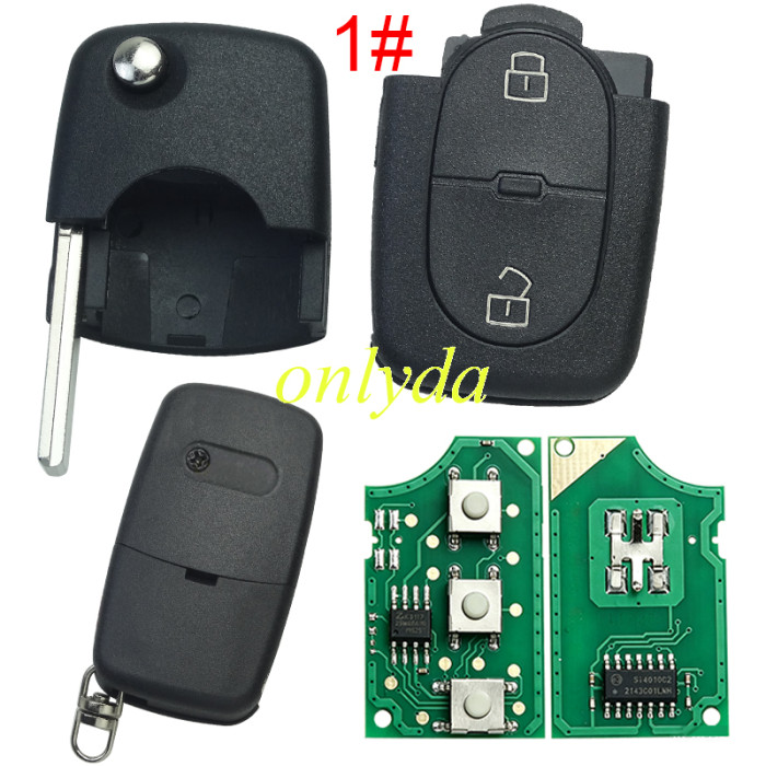 For Audi Key Fob Remote 434mhz  with ID48chip  PN: 4D0 837 231 D 1998-2002 Audi A4  FCC: MZ241081964,   4D0837231D, pls choose button
