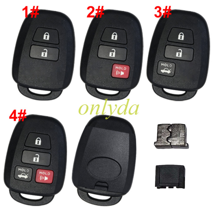 Stronger version for Toyota remote key shell with badge, pls choose the model