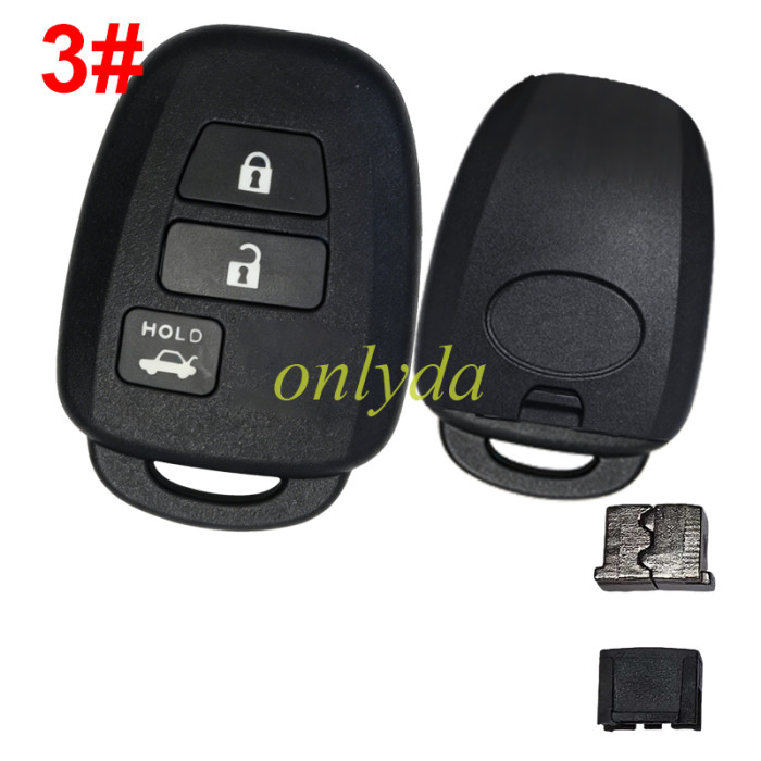 Stronger version for Toyota remote key shell with badge, pls choose the model