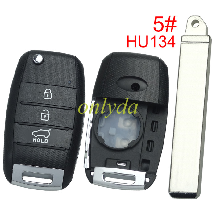 For Kia 3 button filp remote replacement key shell, pls choose the blade