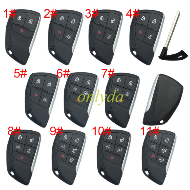 For Buick/Chevrolet/GMC remote key shell without badge place, pls choose the button