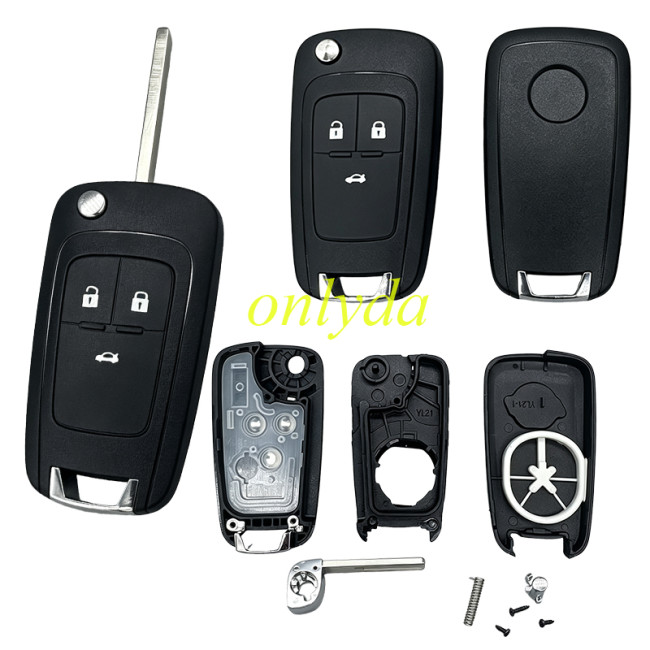 【Check Shell Interior | Not Hot Seller,2021 New Buick Excelle, Round badge, Integrated Back】For  Chevrolet/Buick remote key shell with round badge, the back is whole entity